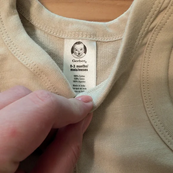 NWT 2-Pack Baby Boys Tan & Dark Gray Short Leg Sleeveless Romper - Picture 4 of 7